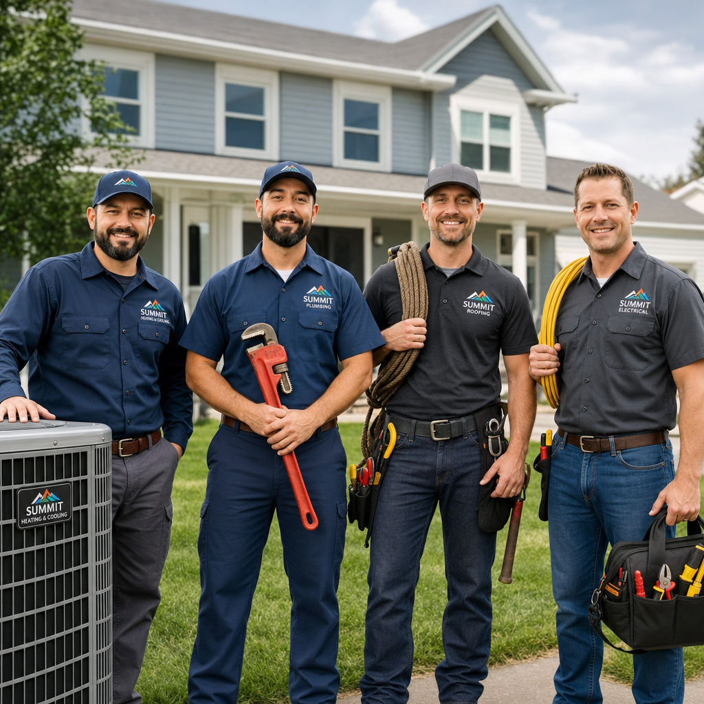 HVAC, plumbing, roofing, and electrical contractors